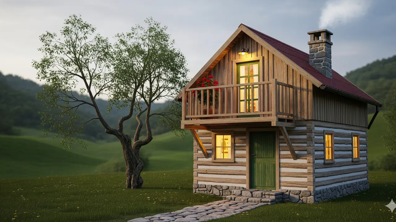 Rumah Kayu 4x6 Ala Pedesaan (Foto: Gemini AI)