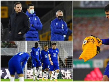 Para pemain Chelsea tak mampu menutupi kekecewaan usai tumbang di markas Wolverhampton Wanderers pada laga Liga Inggris. Chelsea mengalami kekalahan secara menyakitkan setelah kebobolan di menit 95 dan menutup laga dengan skor akhir 2-1.