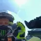 Reaksi Valentino Rossi usai gagal naik podium MotoGP San Marino 2020, Minggu (13/9/2020). (Dok MotoGP)