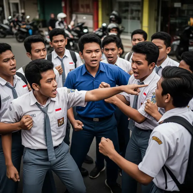 Konflik Sosial Antar Pelajar (AI Generated)