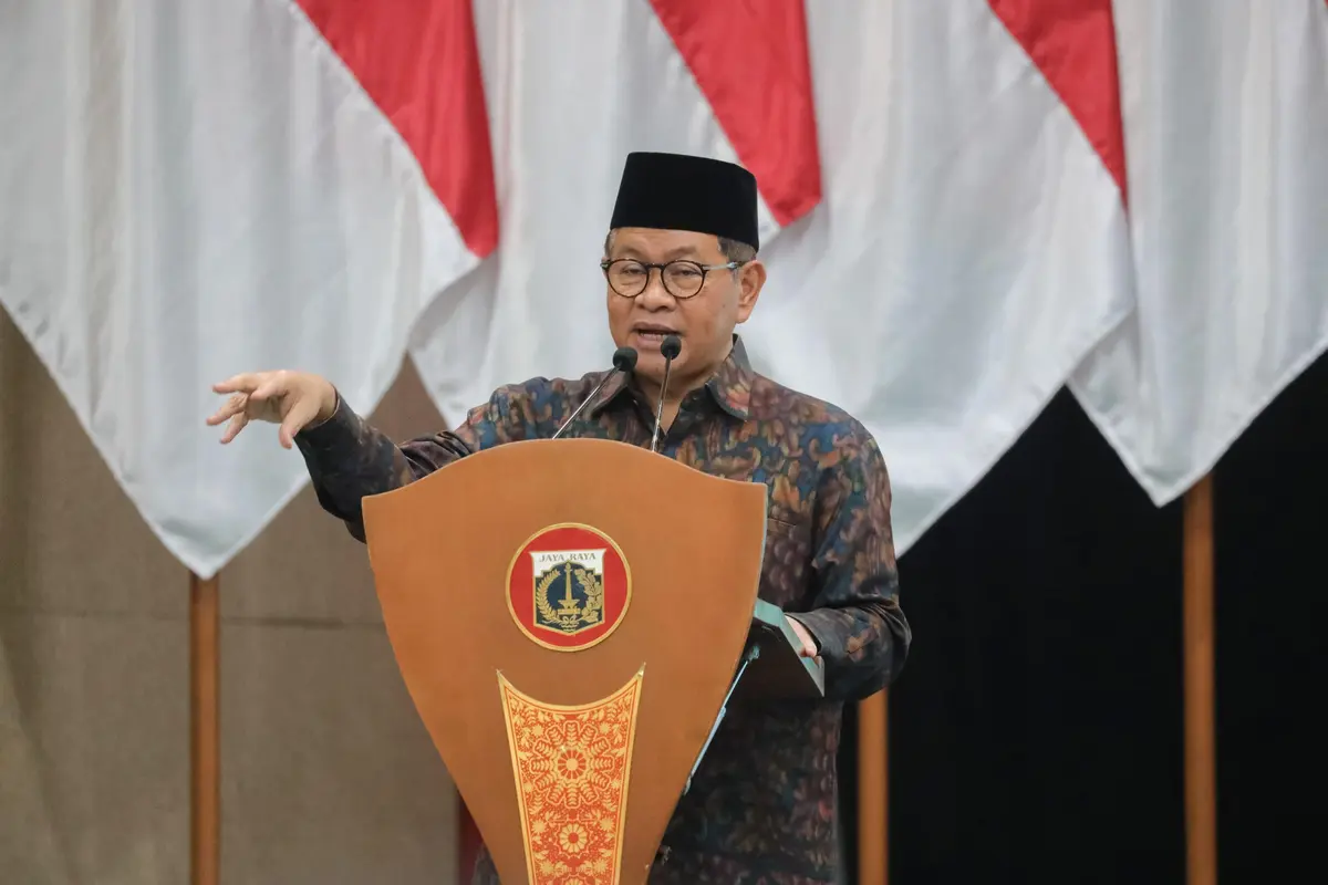 Gubernur DKI Jakarta Pramono Anung di Kantor Dinas Pendidikan DKI Jakarta, Setiabudi, Jakarta Selatan, Kamis (26/2/2026).