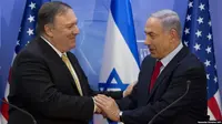 Pertemuan antara PM Israel Benjamin Netanyahu dengan Menlu AS Mike Pompeo.