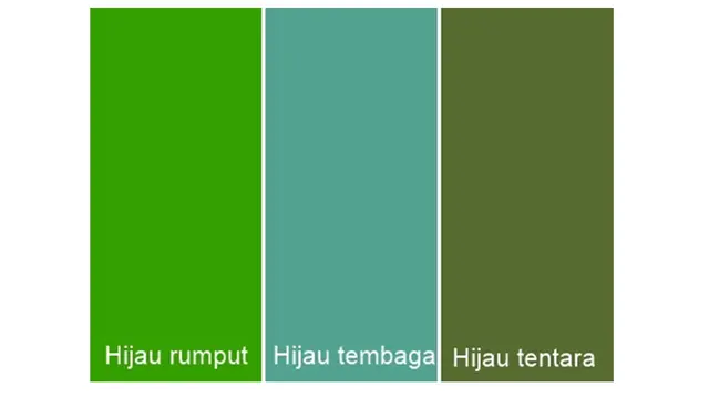Macam-macam warna hijau