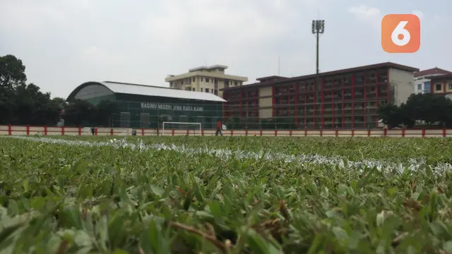 Penampakan markas baru Bhayangkara FC, Stadion Perguruan Tinggi Ilmu Kepolisian (PTIK), Jakarta Selatan.