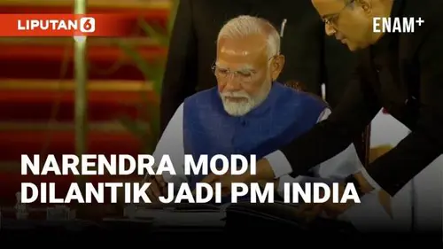VIDEO: Momen Narendra Modi Dilantik untuk Periode Ketiga Sebagai PM India