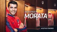 Alvaro Morata resmi didatangkan Atletico Madrid dengan status pinjaman dari Chelsea. (Twitter Atletico Madrid)