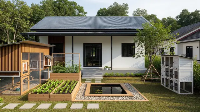 Konsep Rumah Kampung Minimalis dengan Halaman Jadi Tempat Ternak/Gemini AI