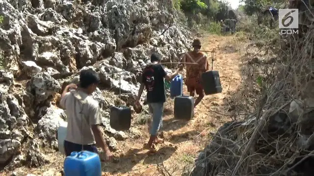 VIDEO: Akibat Kekeringan, Warga Tuban Ambil Air di Hutan