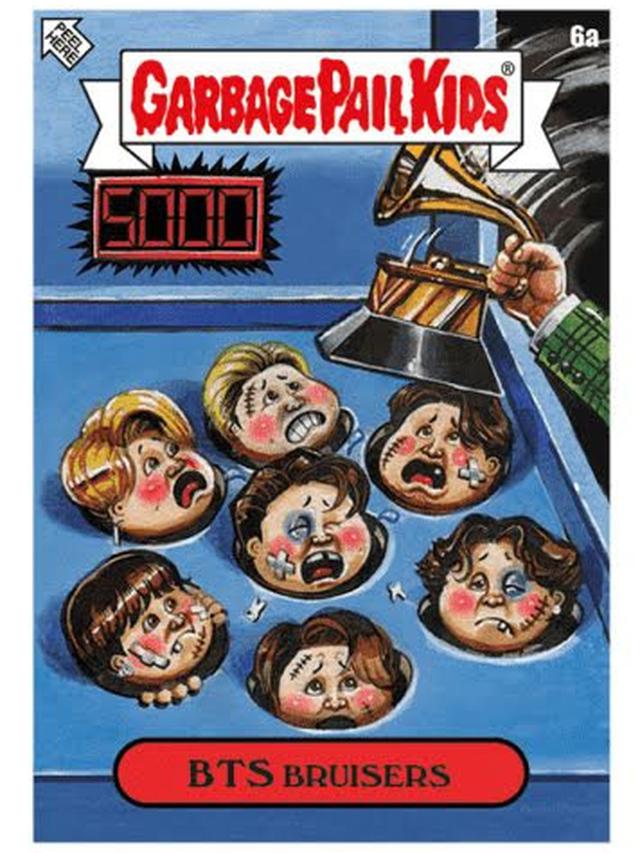 BTS dalam kartu produksi Topps. (The Topps Company via Koreaboo)