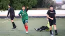 Selebrasi dari pemain Korea-Korea Selecao usai berhasil mencetak gol ke gawang Vitoria Clube de Lisboa. Korea-Korea Selecao tampil mendominasi sejak dimulainya pertandingan.