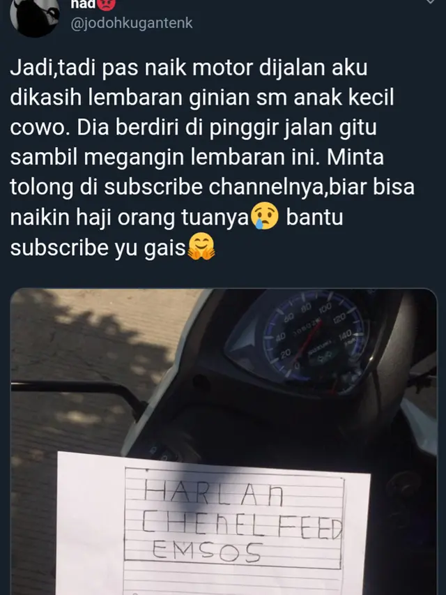 Harlan Bagikan Selebaran Promosi Youtube Demi Naikkan Haji Orangtua