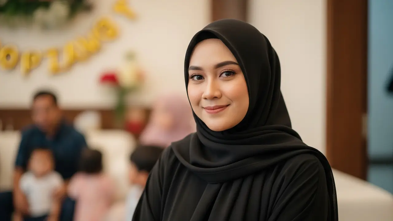Dress Panjang Hitam Simple Elegan Muslim