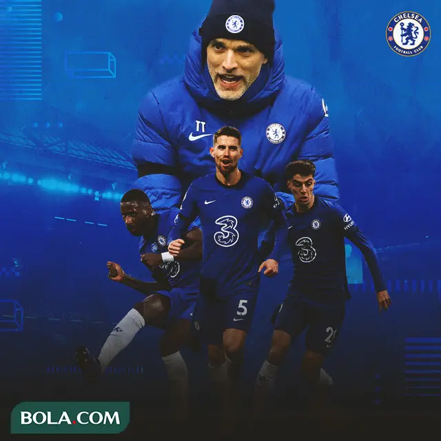 Chelsea - Thomas Tuchel, Antonio Rudiger, Jorginho, Kai Havertz