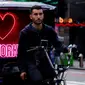 Pengendara becak di New York. (dok. Leonardo Munoz / AFP)