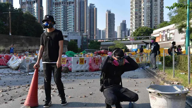 Situasi demo Hong Kong terbaru pada 21 September 2019 (AFP PHOTO)