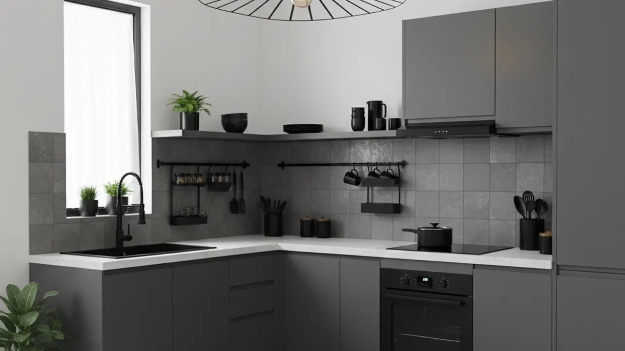 Desain Dapur Kecil Bentuk L