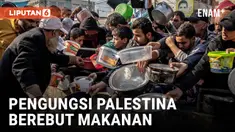 Para Pengungsi Palestina Menunggu Makanan di Dapur Umum di Khan Younis