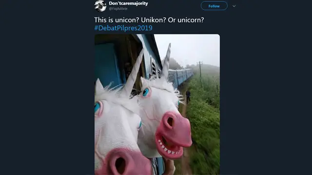 Deretan Meme Kocak Unicorn di Debat Capres ala Warganet