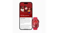 Apple Watch Series 9 (RED) dirilis sebagai upaya memperingati Hari AIDS. Apple sekaligus memberikan sumbangan terhadap upaya memerangi HIV/AIDS (Foto: Apple Newsroom)