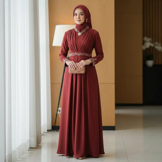 Warna Gamis yang Tidak Mudah Kusam Setelah Dicuci (Image by Gemini AI)