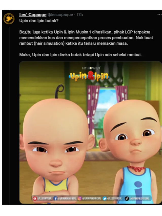 Penemuan Kuburan Upin Ipin Bikin Heboh, Ini 3 Klarifikasi Tim Produksi
