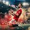 Ilustrasi Bruno Fernandes, Manchester United. (Foto by Gemini AI)