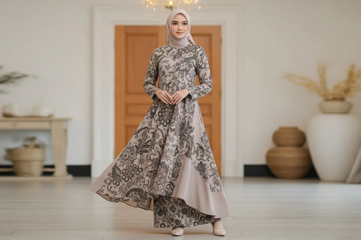 Tren Gamis Batik Hijabers Terbaru yang Minimalis