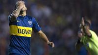 Striker Boca Juniors asal Argentina, Carlos Tevez. (AFP/Alejandro Pagni)