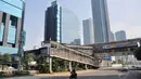 Di kawasan ini, tidak terlihat adanya kepadatan volume kendaraan, Jakarta, Senin (4/8/14). (Liputan6.com/Faizal Fanani)