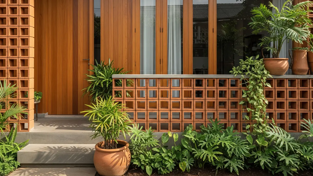 Gambar Tampak Depan Rumah Minimalis dengan Roster Artistik