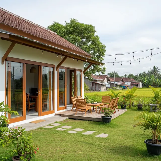 9 Contoh Rumah 1 Lantai di Kampung dengan Backyard Nyaman Buat Keluarga, Hunian Sejuk