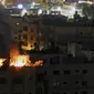Serangan udara Israel menewaskan sembilan orang sebelum fajar 9 Mei 2023 di Jalur Gaza, menurut kementerian kesehatan wilayah yang dikuasai Hamas. (AFP/Mohammed Abed)