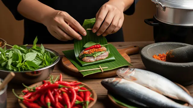 Membuat Pepes Peda Kemangi Pedas