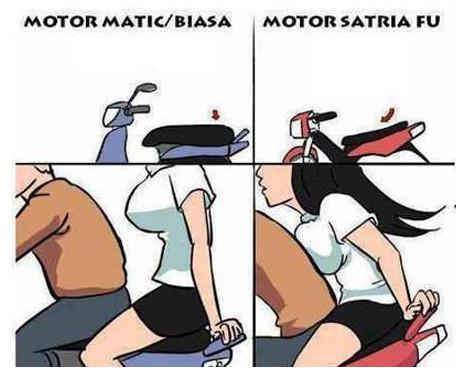 Ilustrasi Perbedaan Satria FU dan Motor Biasa