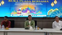 Menteri Agraria dan Tata Ruang/Kepala Badan Pertanahan Nasional (ATR/BPN) Nusron Wahid dalam temu media di kantor pusat ATR/BPN, Jakarta, Rabu (19/3/2025).