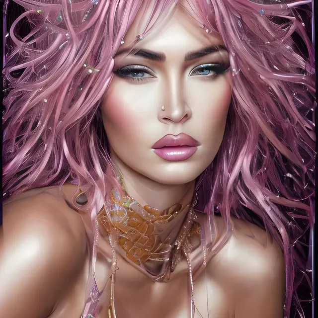 Megan Fox menggunakan Lensa AI