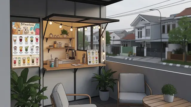Ilustrasi Ide Memanfaatkan Teras Jadi Ruang Jualan Tanpa Renovasi Besar/Gemini AI