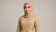 7 Gamis Brokat Warna Nude yang Sedang Tren di 2025,Tampilan Elegan dan Memukau (sumber:AI)