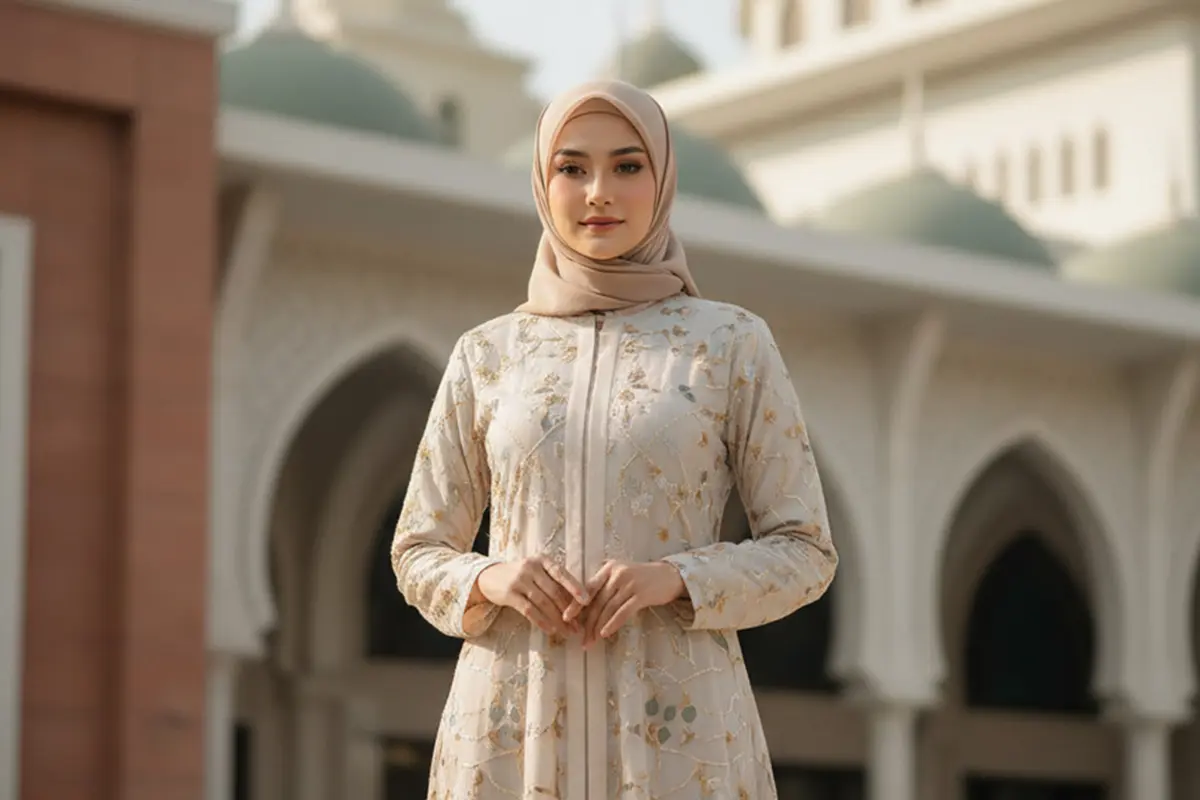 Model Gamis Abaya Bordir yang Elegan