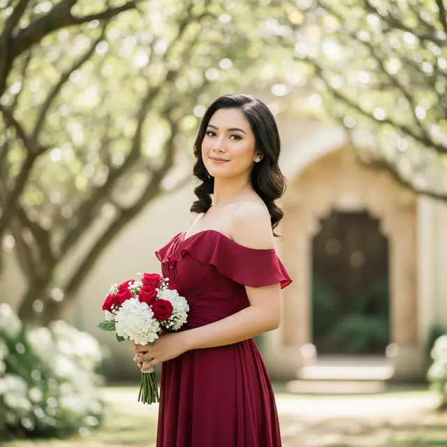 Baju Bridesmaid Non Hijab ala Selebriti (Gemini AI)