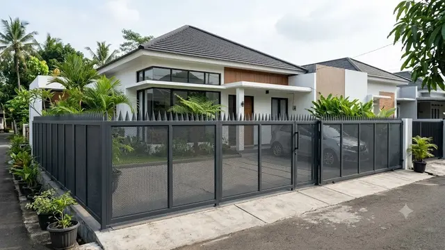 Model Pagar Besi dengan Ujung Runcing Modern Anti Maling