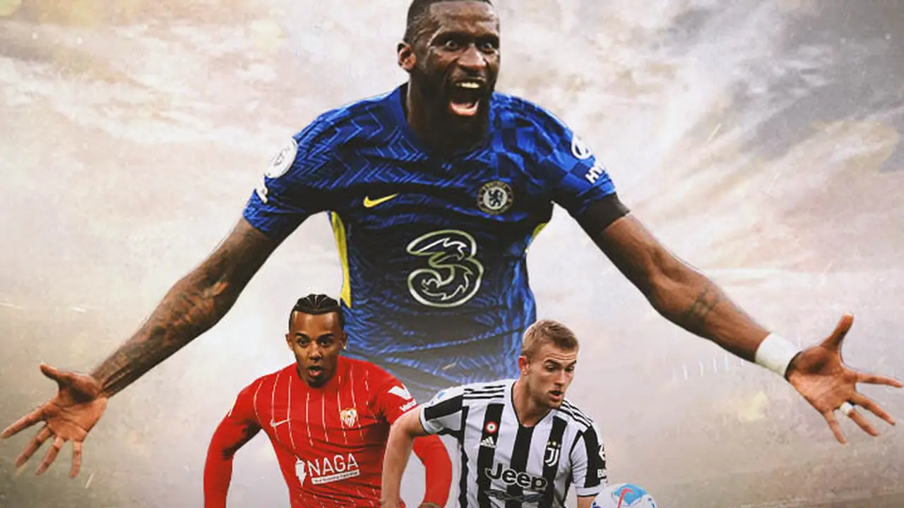 Ilustrasi - Jules Kounde, Antonio Rudiger, Matthijs de Ligt