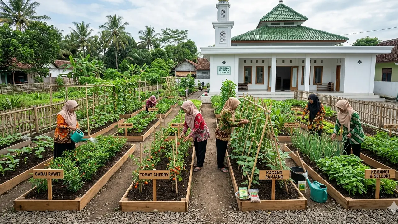 Inspirasi Community Garden Ibu-Ibu RT di Area Dekat Mushola atau Balai Warga. Gemini