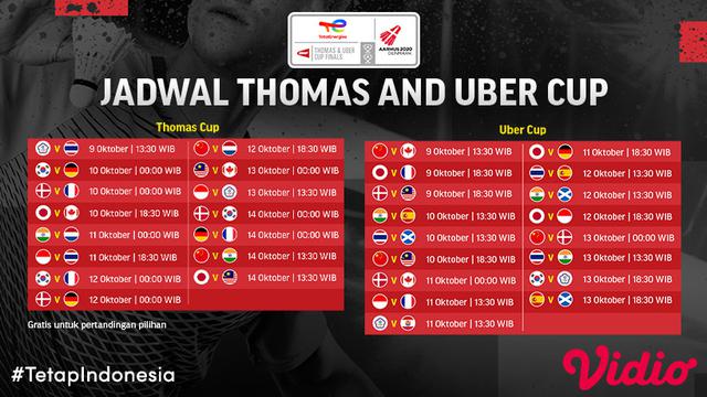 Schedule thomas uber cup 2021 Thomas and