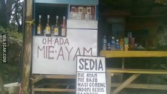 6 Tulisan Nyeleneh di Penjual Mi Ayam Ini Bikin Geleng Kepala