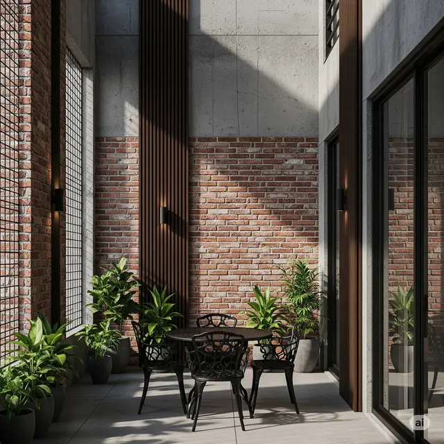Model Teras Rumah Industrial.