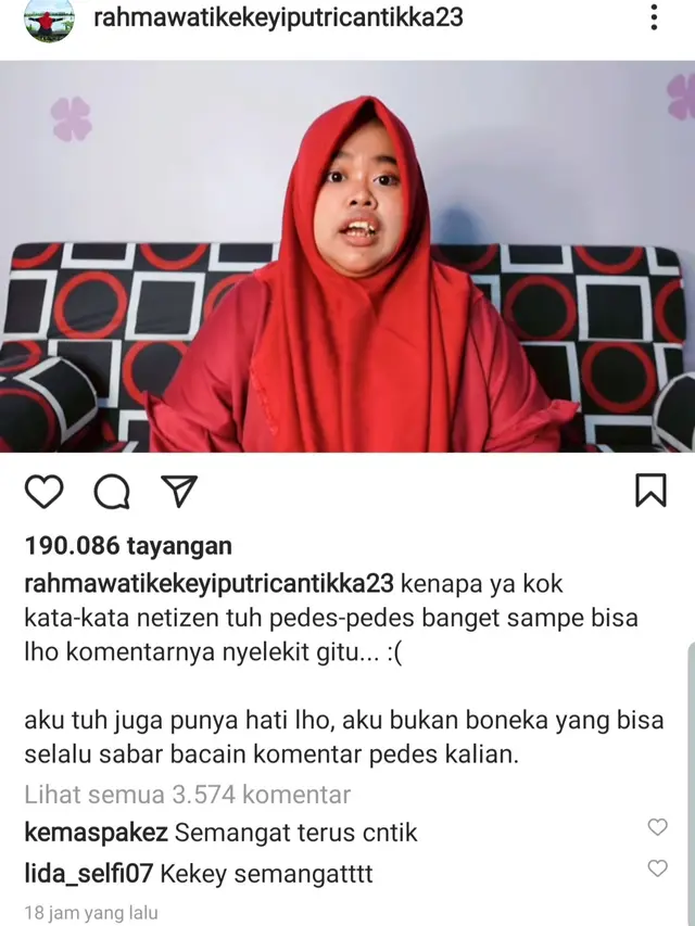 Rahmawati Kekeyi. (Foto: Instagram @rahmawatikekeyiputricantikka23)