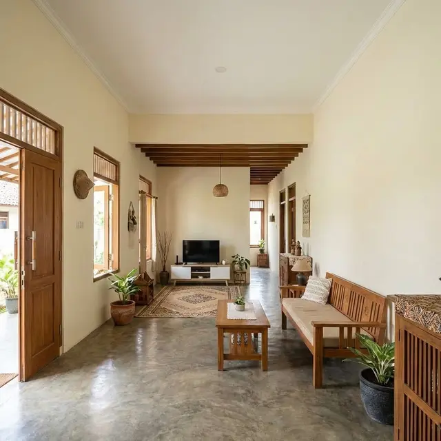Ruang Tamu Rumah Kampung Tanpa Sekat