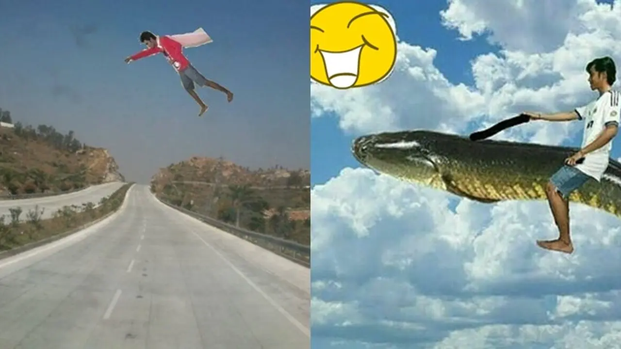 6 Editan Foto Orang Terbang Ini Gagal Total, Absurd Banget