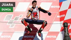 Berita video momen Marc Marquez menjadi juara dunia MotoGP 2018 di Sirkuit Motegi, Jepang, setelah sempat berduel dengan Andrea Dovizioso saat balapan, Minggu (21/10/2018).